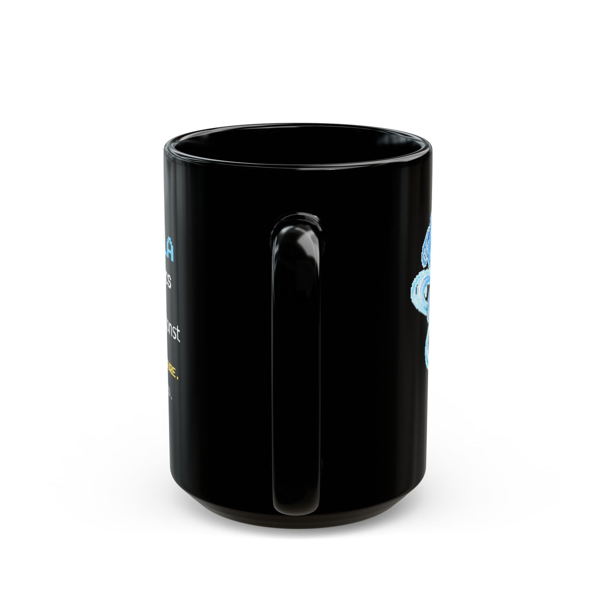 Bernoulla – Bernoulli’s Principle pixel-art physics mug, black ceramic, view 8