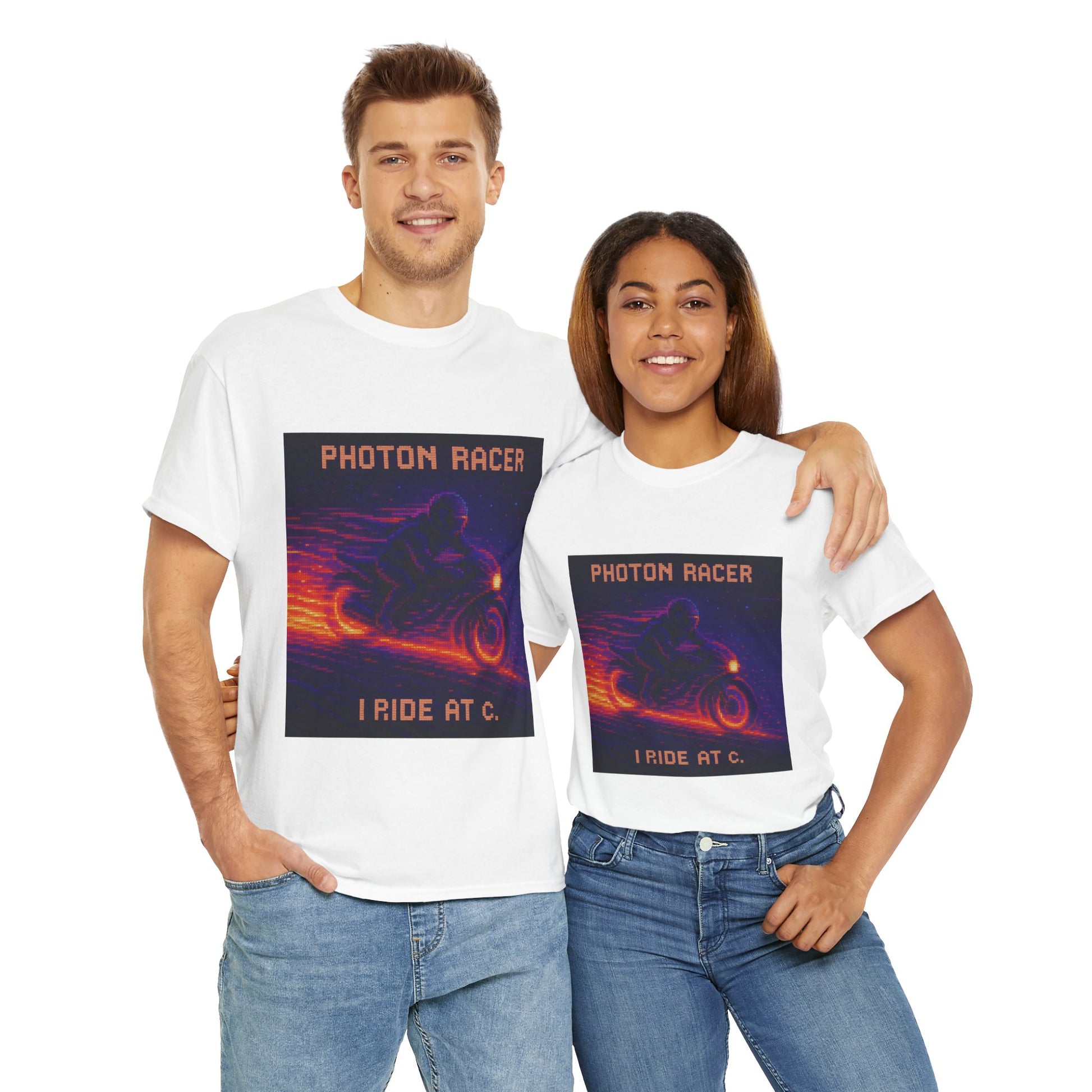 Photon Racer – Electromagnetism / Light-Speed Motion Pixel Tee - PixelatedPhysics
