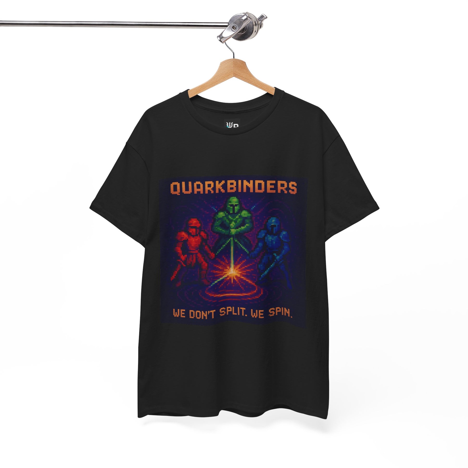 Quarkbinders – Strong Nuclear Force / Tri-Color Spin Lock Pixel Tee - PixelatedPhysics