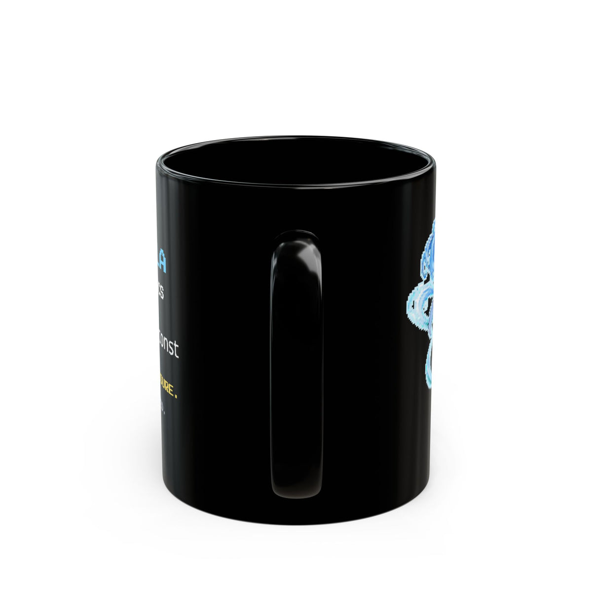 Bernoulla – Bernoulli’s Principle pixel-art physics mug, black ceramic, view 5