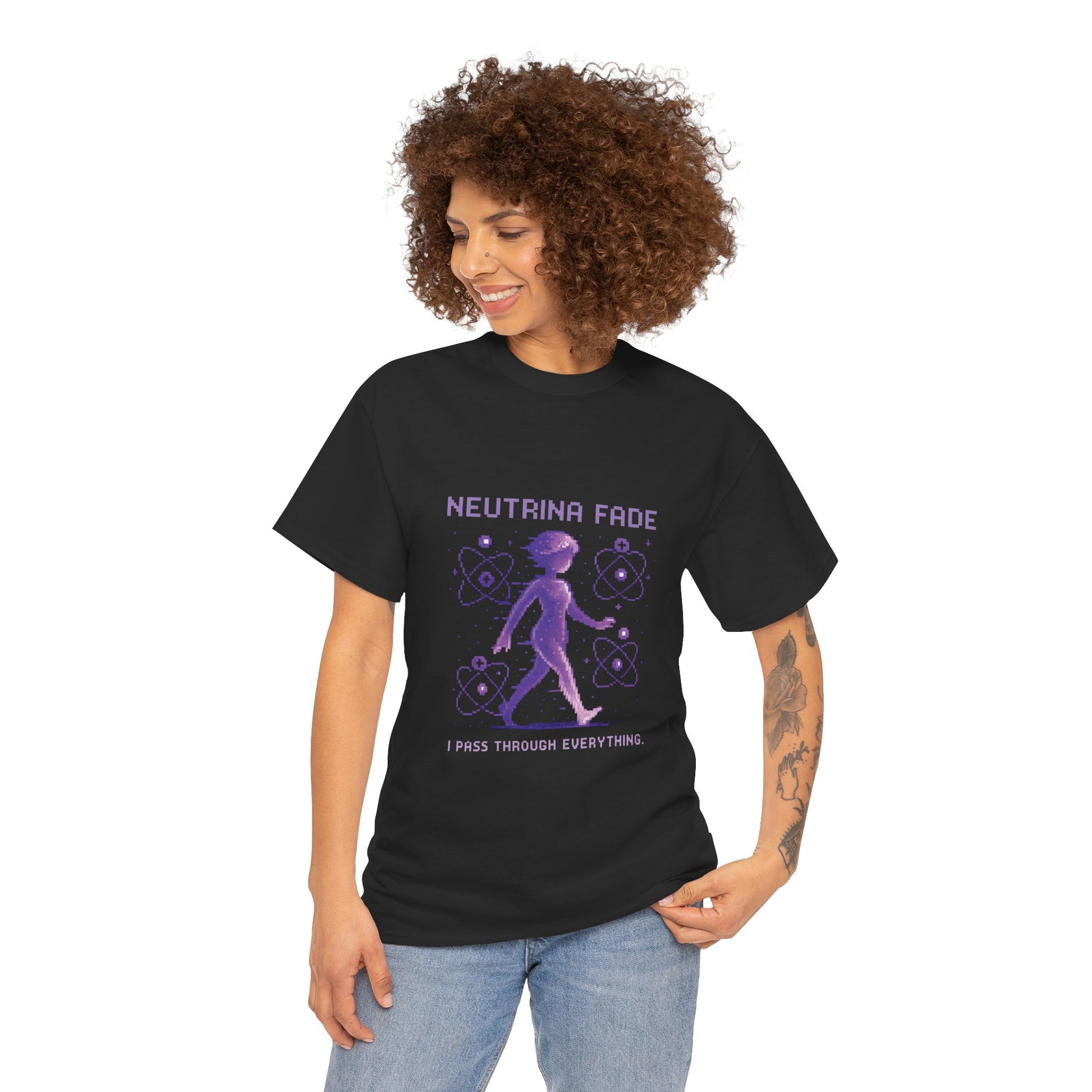 Neutrina Fade – Neutrino Ghost Matter Pixel Tee - PixelatedPhysics