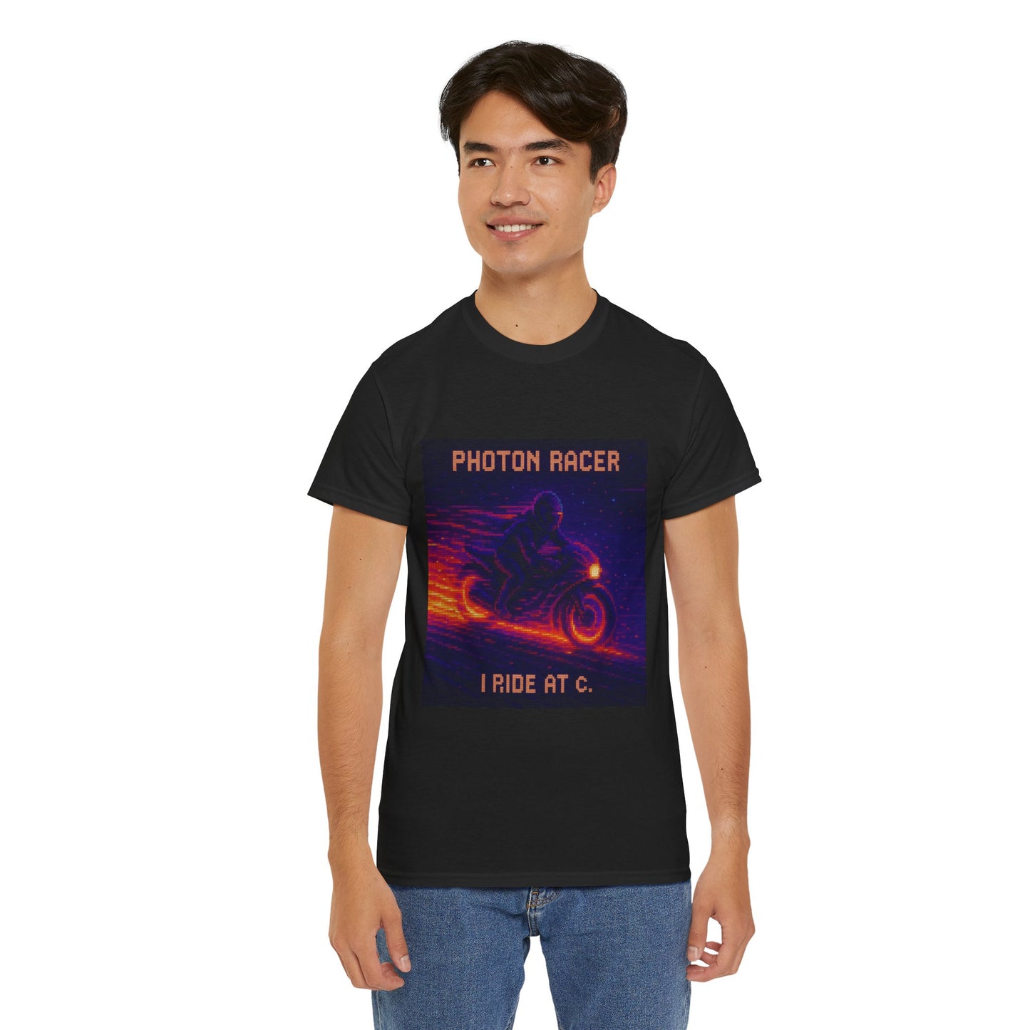 Photon Racer – Electromagnetism / Light-Speed Motion Pixel Tee - PixelatedPhysics