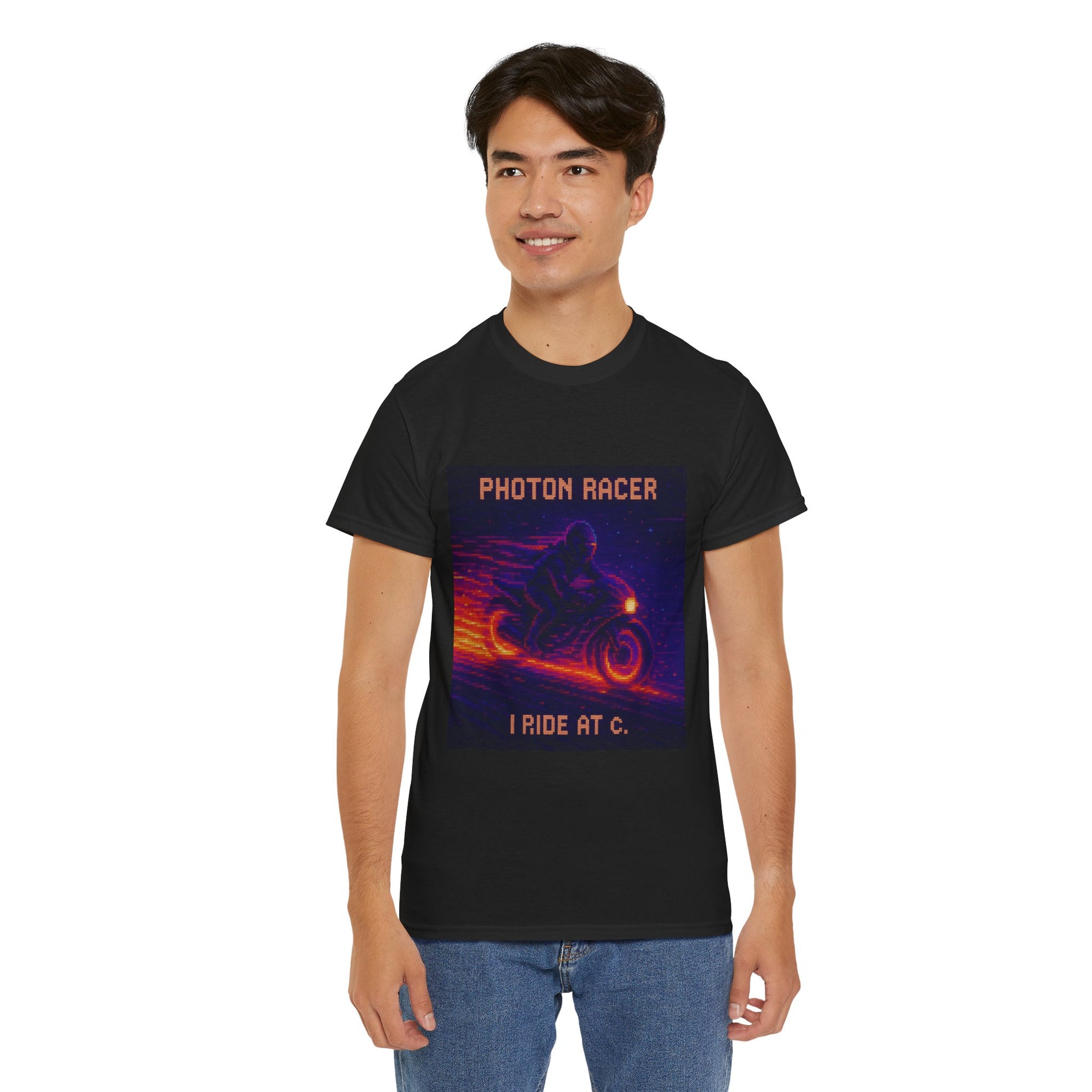 Photon Racer – Electromagnetism / Light-Speed Motion Pixel Tee - PixelatedPhysics