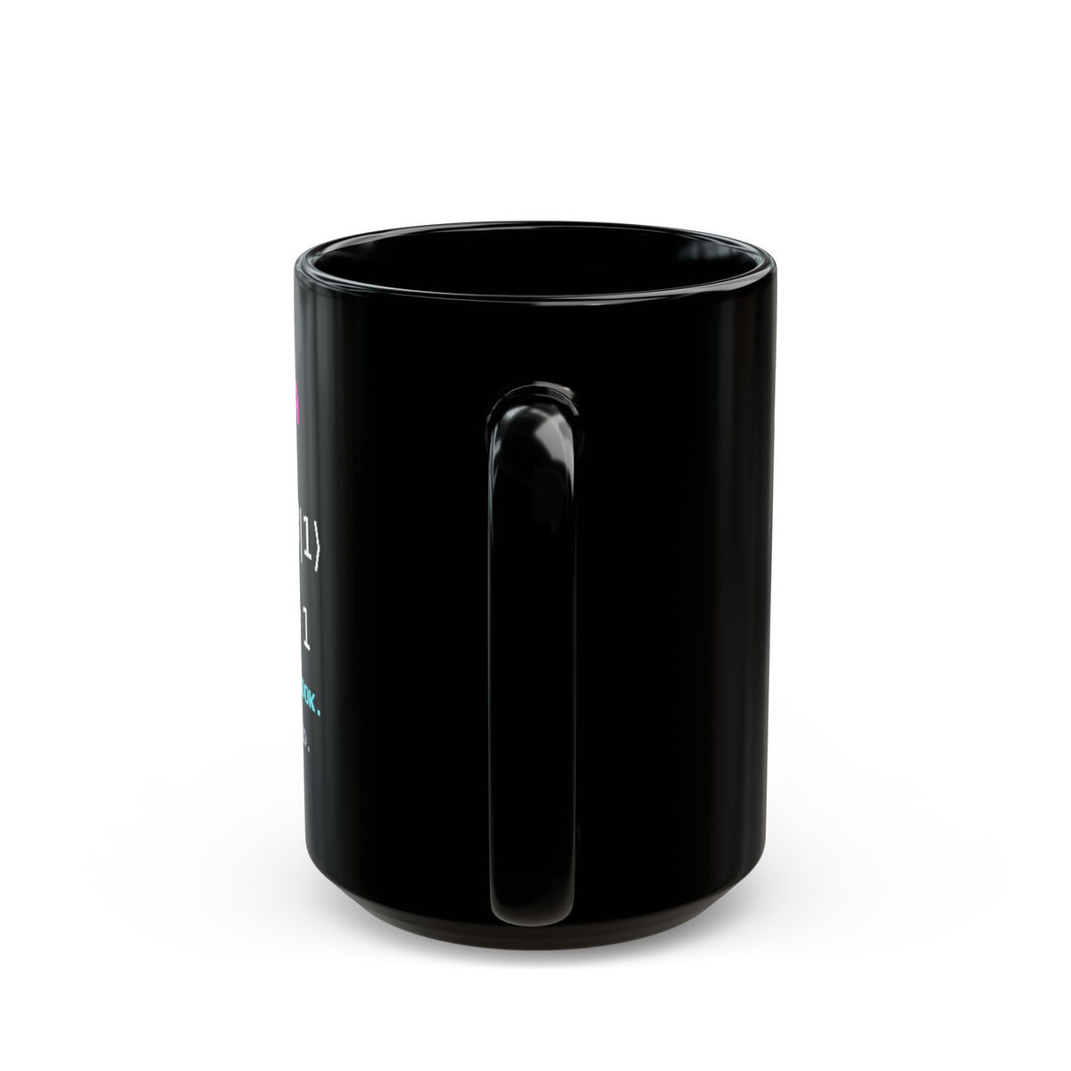 Qubitta – Quantum Superposition pixel-art physics mug, black ceramic, view 8