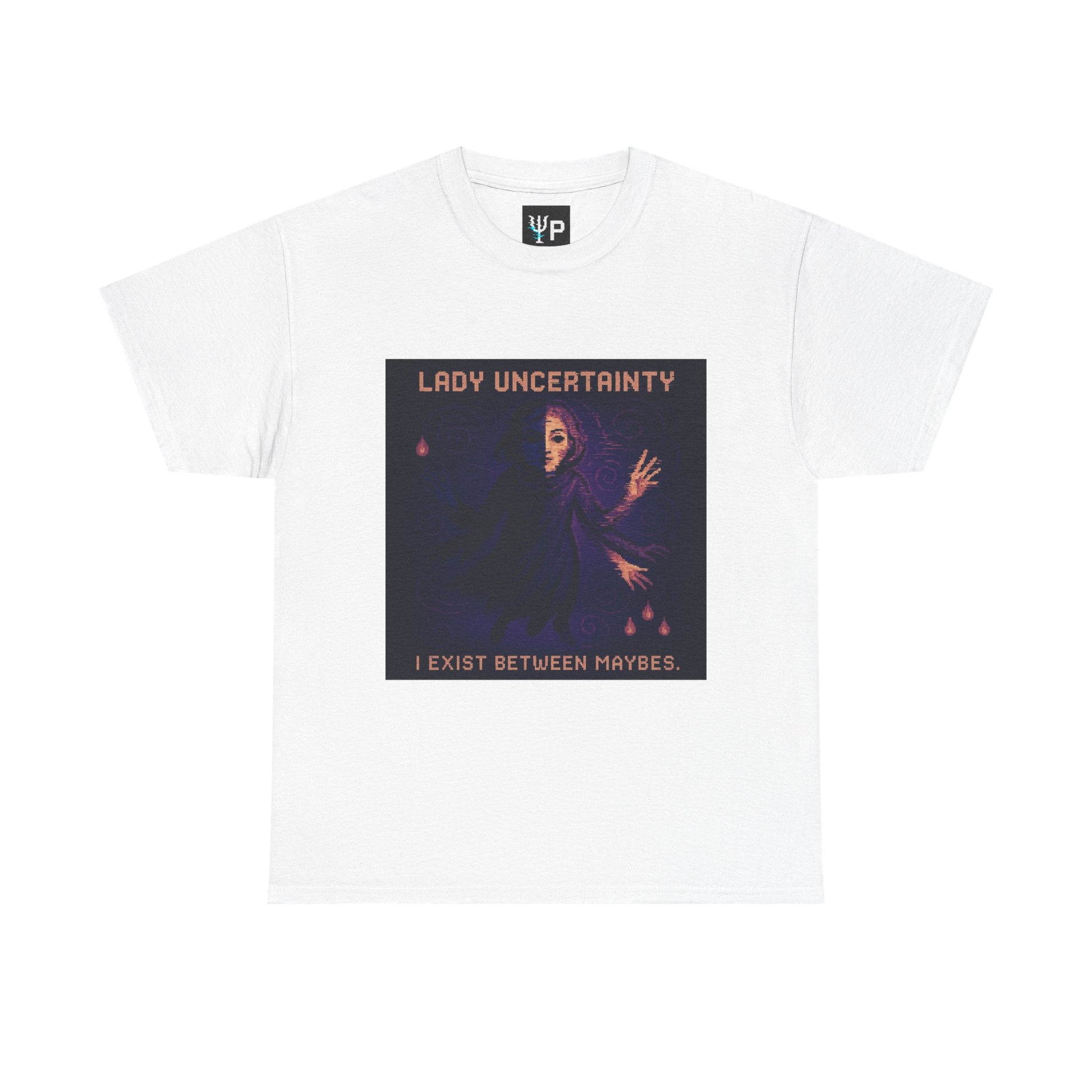 Lady Uncertainty – Quantum Mechanics / Heisenberg’s Limit Pixel Tee - PixelatedPhysics