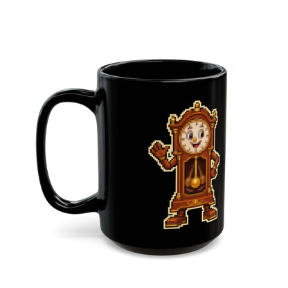 Pendulo – Simple Pendulum pixel-art physics mug, black ceramic, view 7