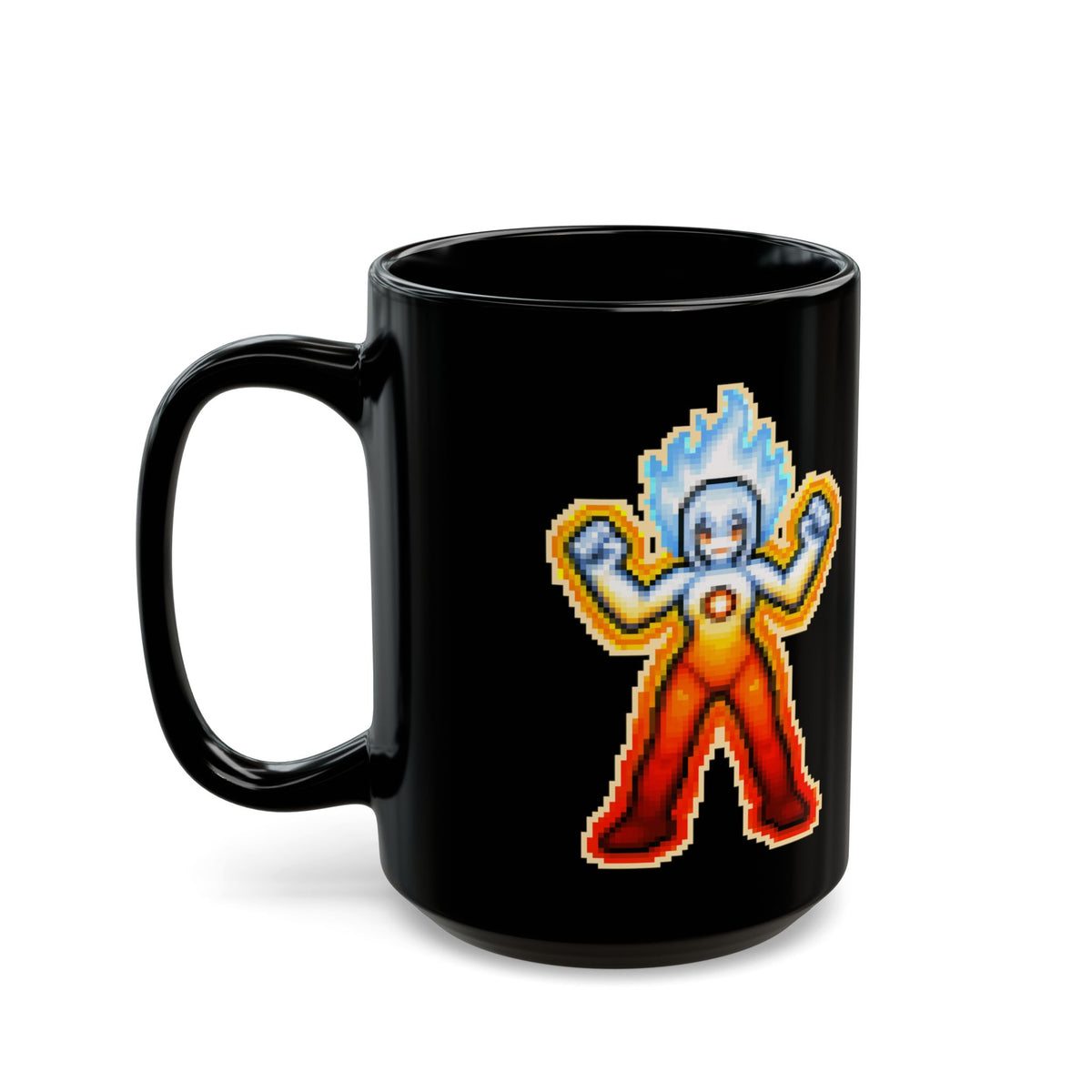Radiatrix – Blackbody Radiation pixel-art physics mug, black ceramic, view 7