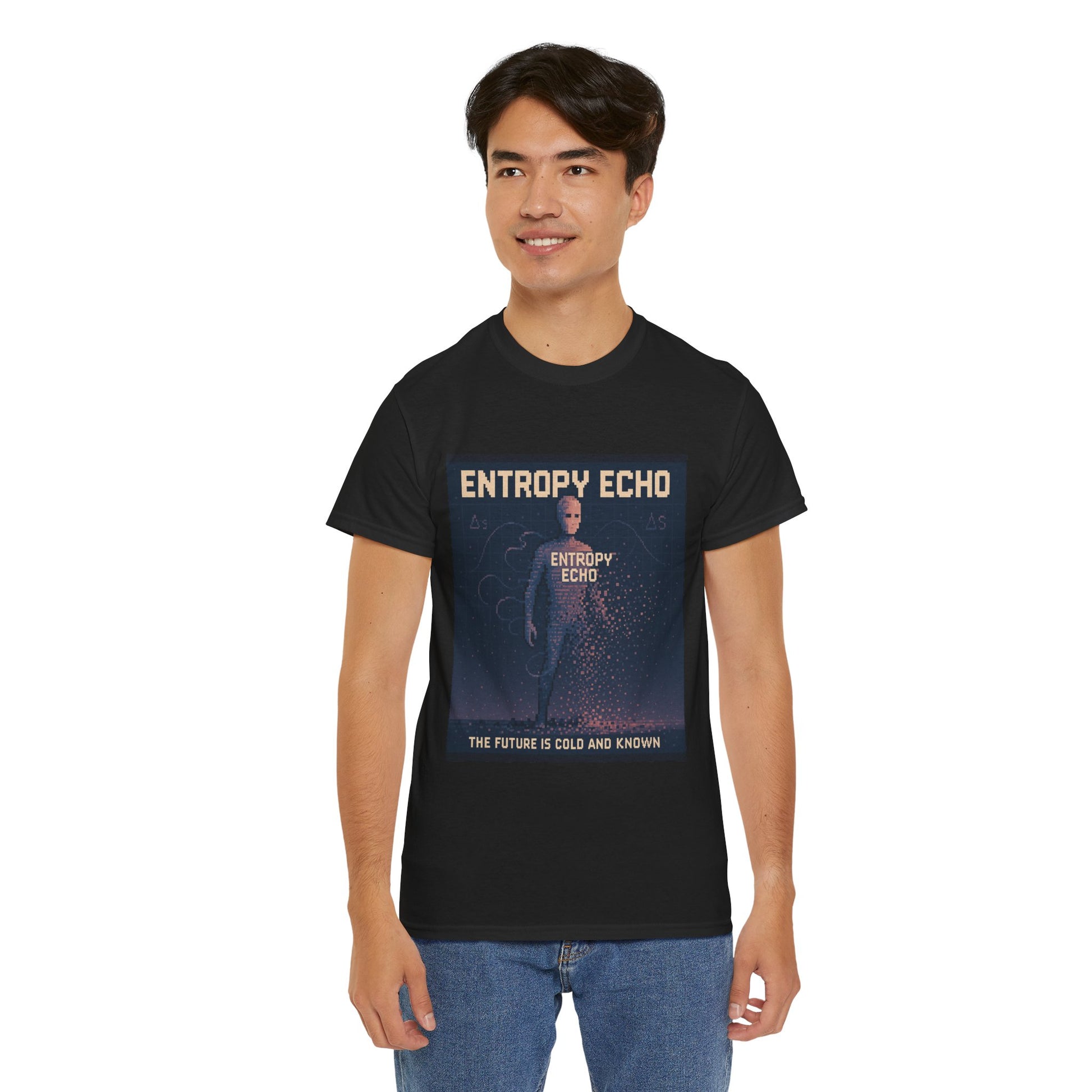 Entropy Echo – Thermal Decay / Heat Death Pixel Tee - PixelatedPhysics
