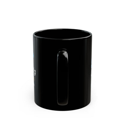 Buoyara – Archimedes’ Principle pixel-art physics mug, black ceramic, view 5