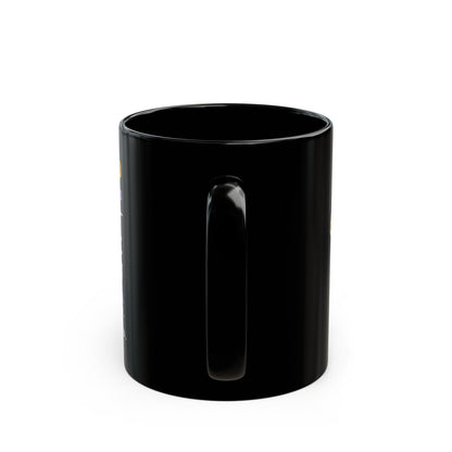 Pendulo – Simple Pendulum pixel-art physics mug, black ceramic, view 5