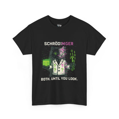 Schrödy – Quantum Superposition Tee - Unisex Heavy Cotton Shirt for Sci-Fi Fans - PixelatedPhysics