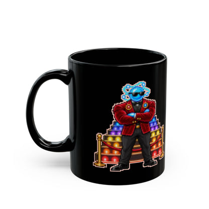 Exclusor – Pauli Exclusion pixel-art physics mug, black ceramic, view 4
