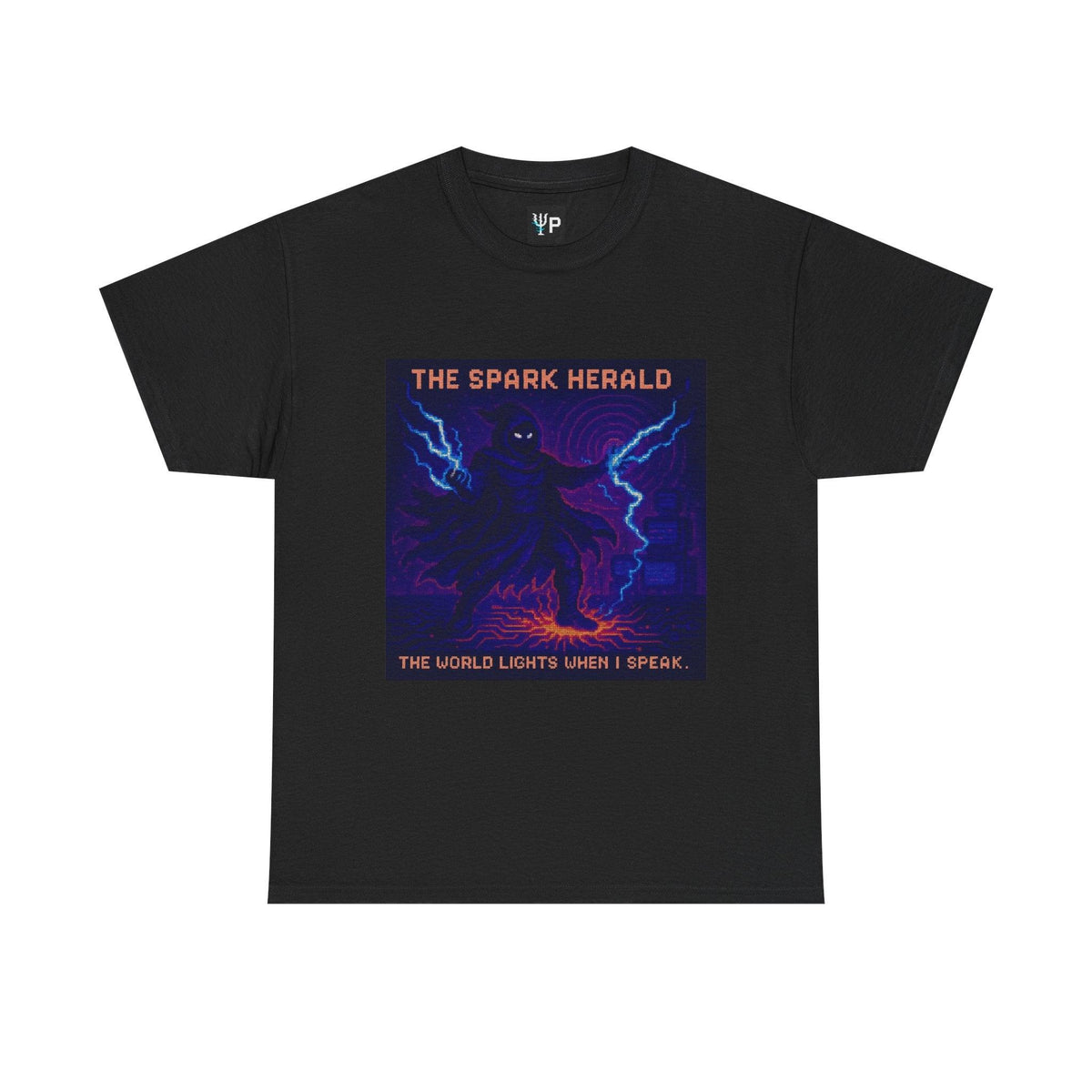 The Spark Herald – Electromagnetism / Lightning Command physics T-shirt