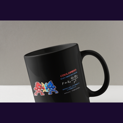 Coulombo physics mug, close-up