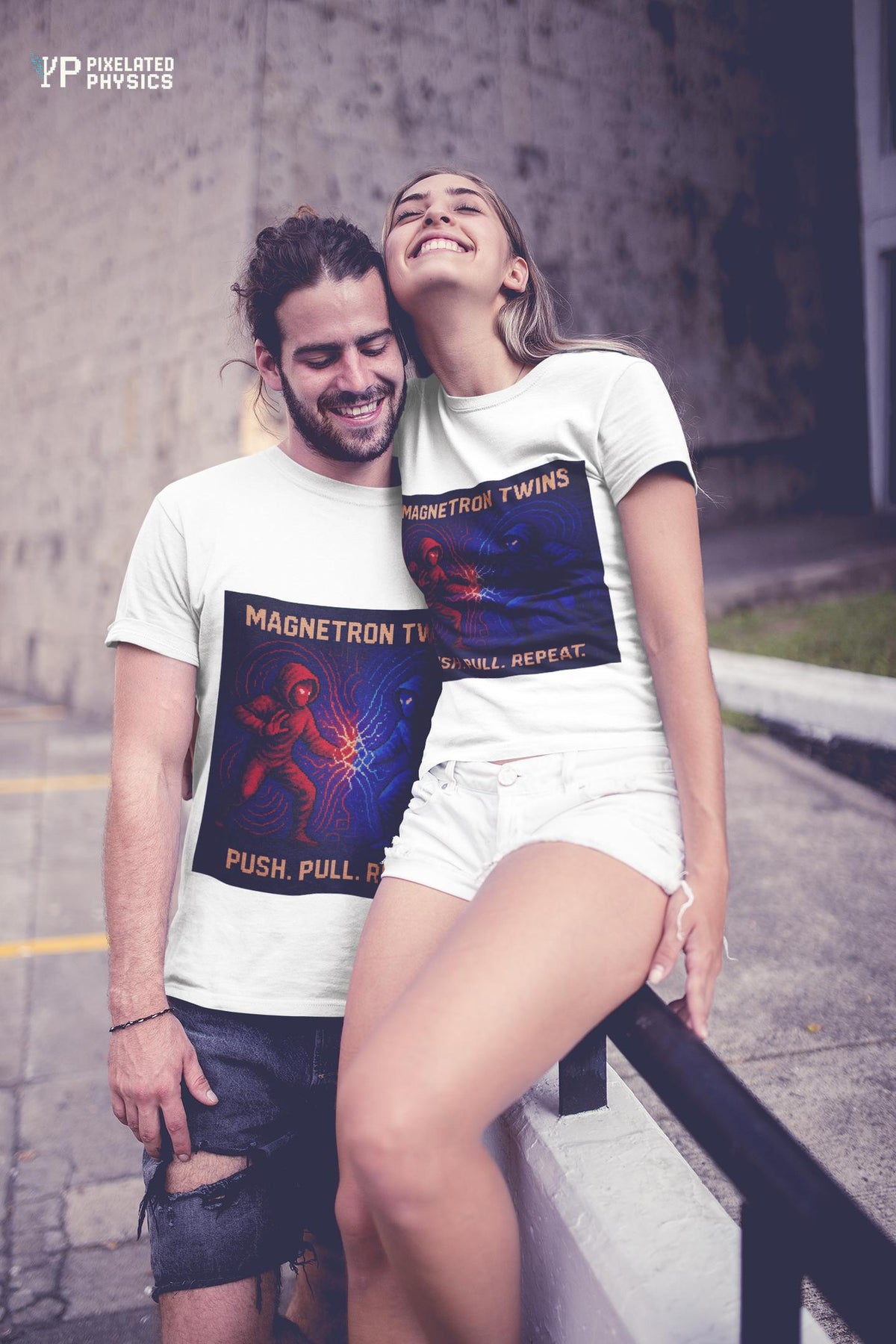 Magnetron Twins – Electromagnetism / Polarity Lock physics T-shirt