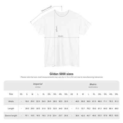 Decay Dancer unisex physics T-shirt size chart