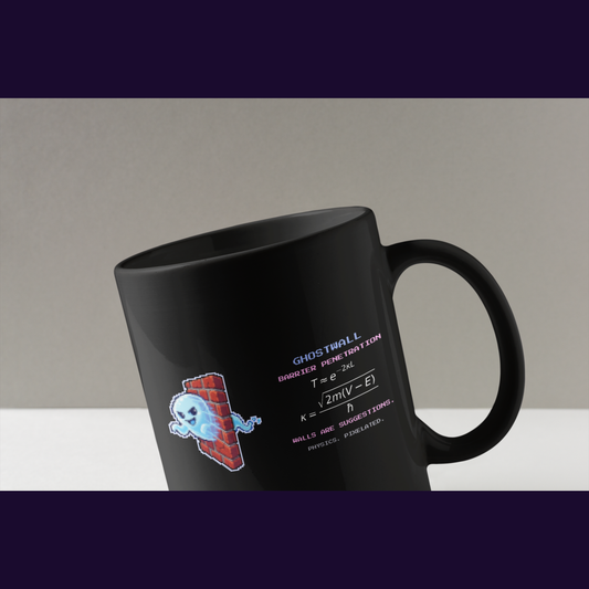 Ghostwall physics mug, close-up