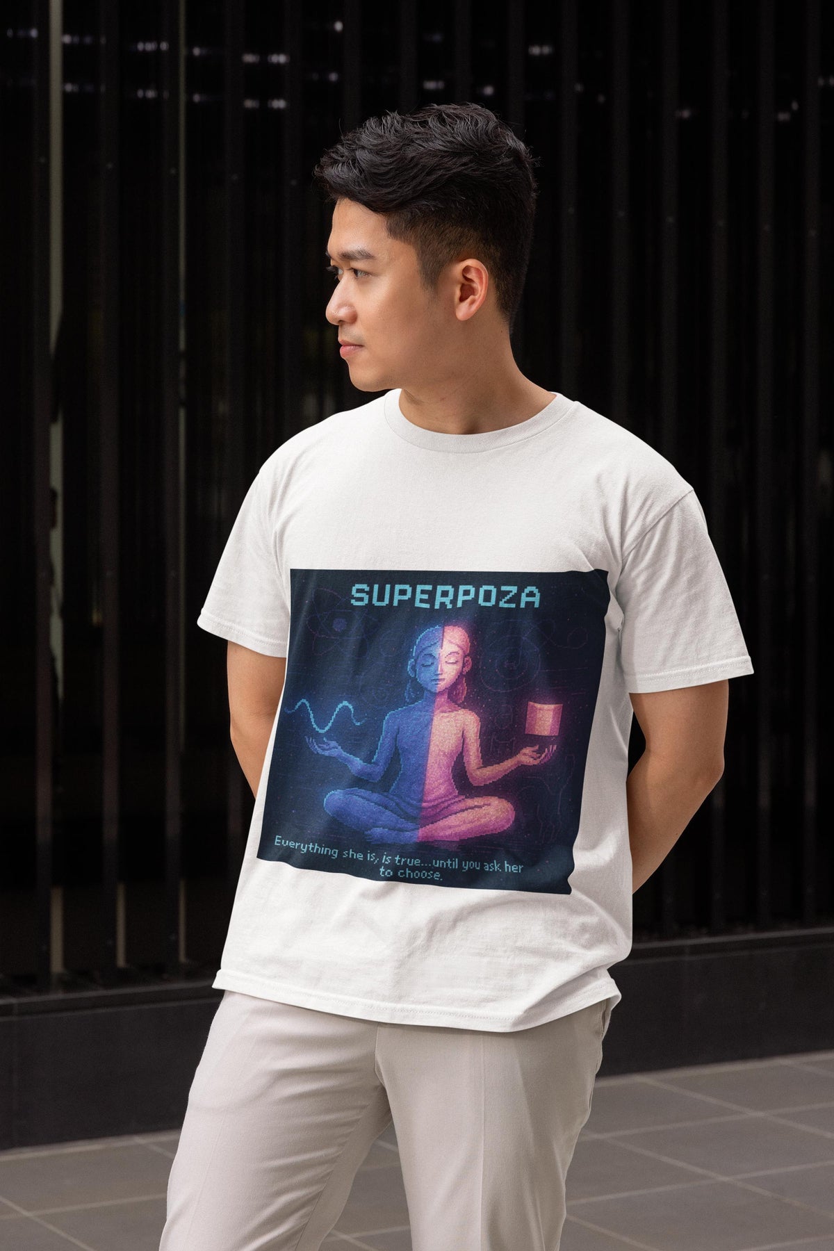 Superpoza – Quantum Superposition physics T-shirt
