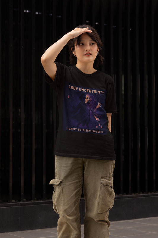 Lady Uncertainty – Quantum Mechanics / Heisenberg’s Limit Physics T-Shirt-T-Shirt-PixelatedPhysics