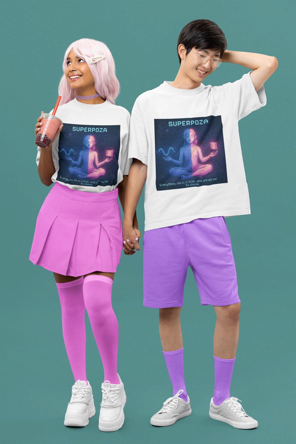 Superpoza – Quantum Superposition physics T-shirt