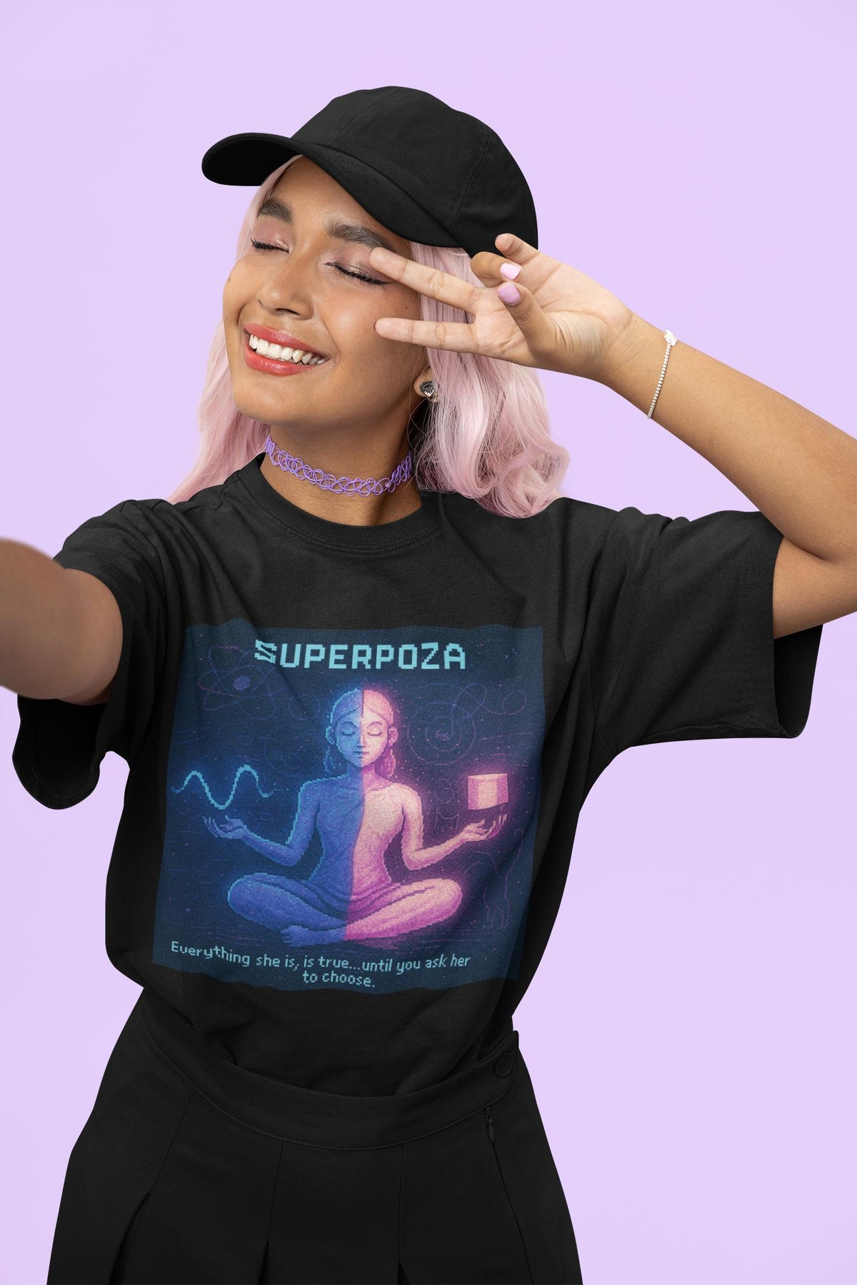Superpoza – Quantum Superposition physics T-shirt