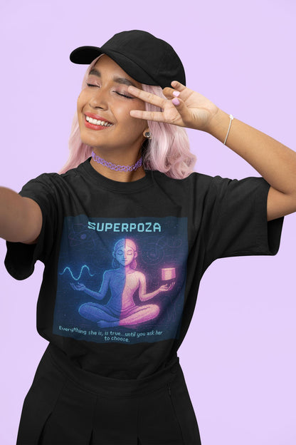 Superpoza – Quantum Superposition physics T-shirt