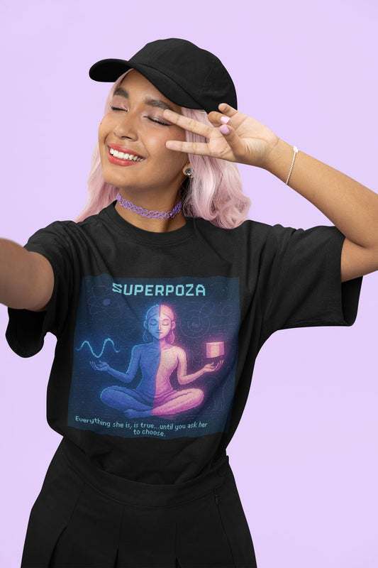 Superpoza – Quantum Superposition / Dual-State Physics T-Shirt-T-Shirt-PixelatedPhysics
