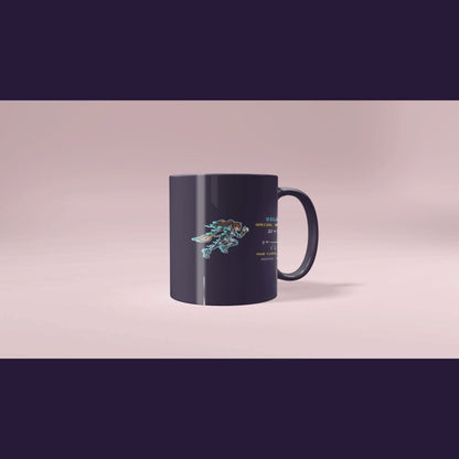 Dilatia physics mug, rotating view