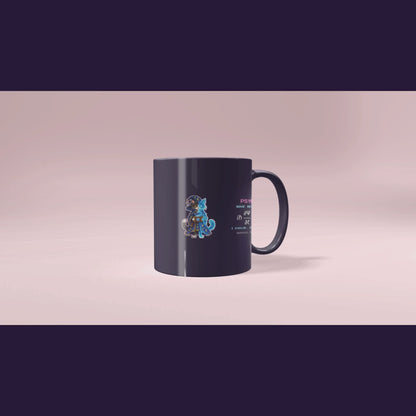 Psykat physics mug, rotating view