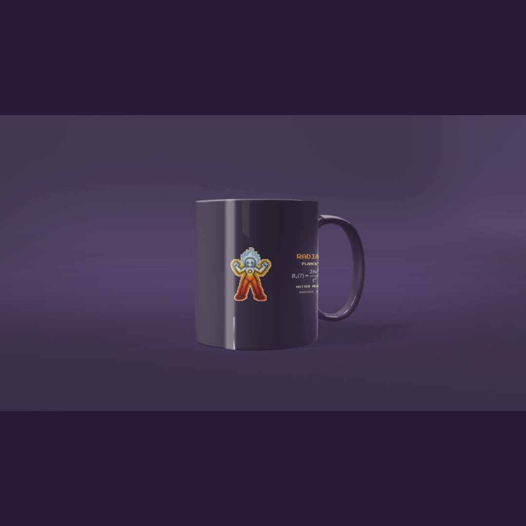 Radiatrix physics mug, rotating view
