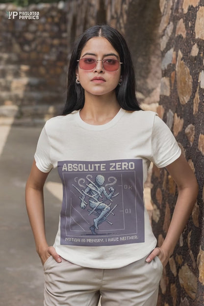 Absolute Zero worn on a model – Pixelated Physics