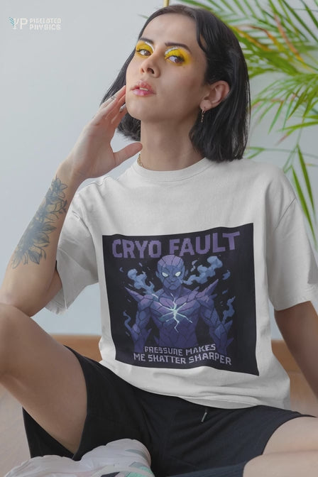 Cryo Fault worn on a model – Pixelated Physics