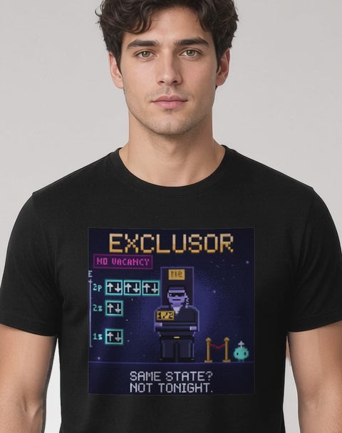 Exclusor worn on a model – Pixelated Physics