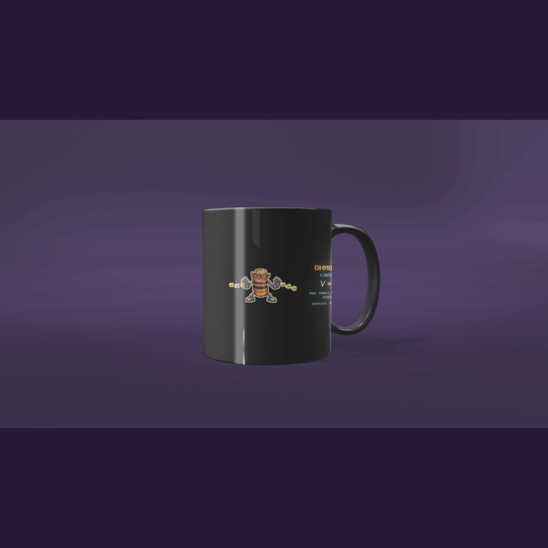 Ohmbert physics mug, rotating view