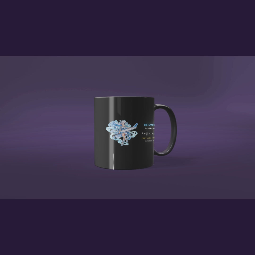 Bernoulla physics mug, rotating view