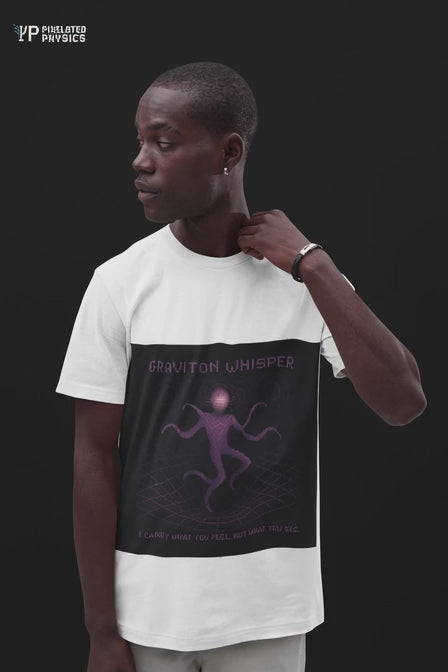 Graviton Whisper worn on a model – Pixelated Physics