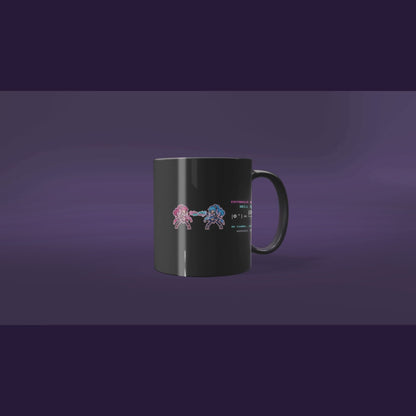 Entangla & Entanglo physics mug, rotating view