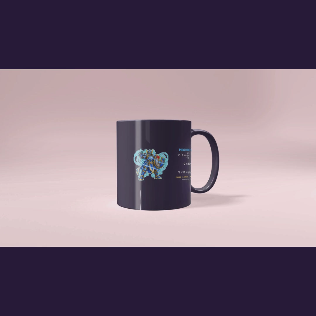 Maxwellion physics mug, rotating view