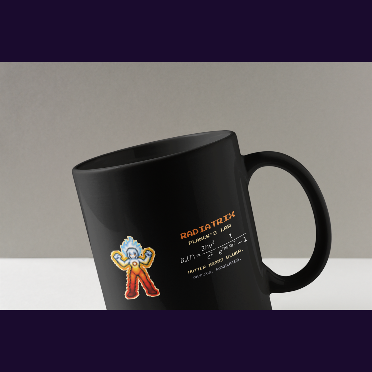 Radiatrix physics mug, close-up