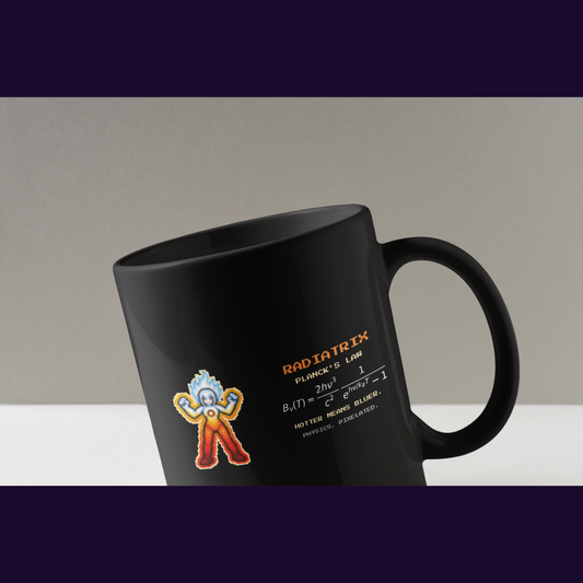 Radiatrix physics mug, close-up