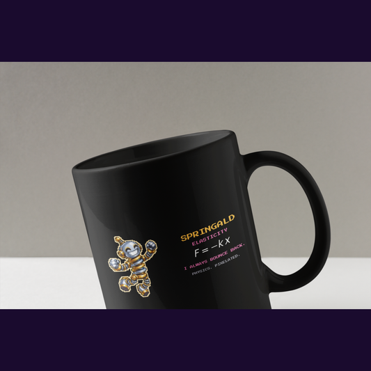 Springald physics mug, close-up