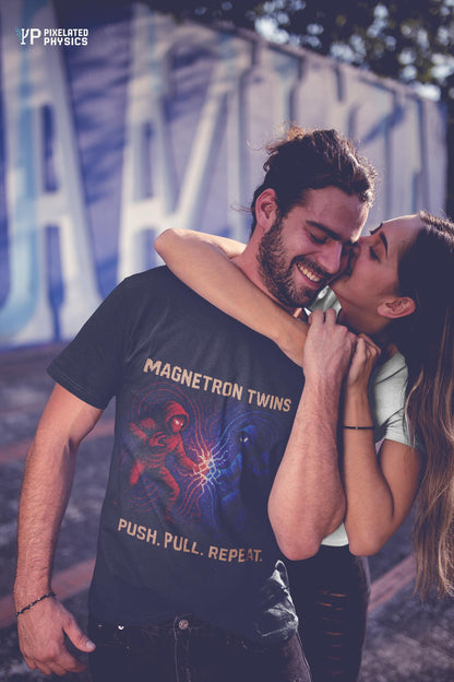 Magnetron Twins – Electromagnetism / Polarity Lock physics T-shirt