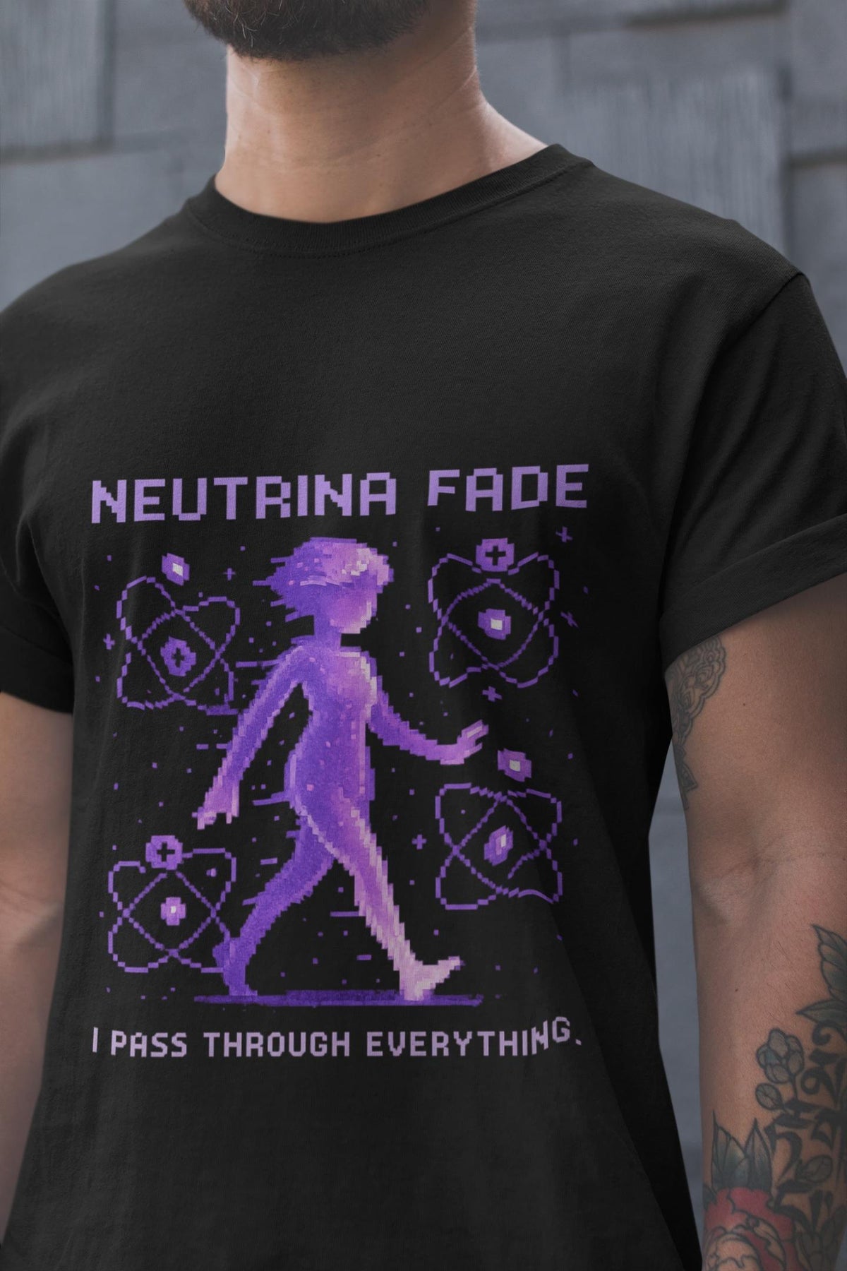 Neutrina Fade – Neutrino Ghost Matter physics T-shirt