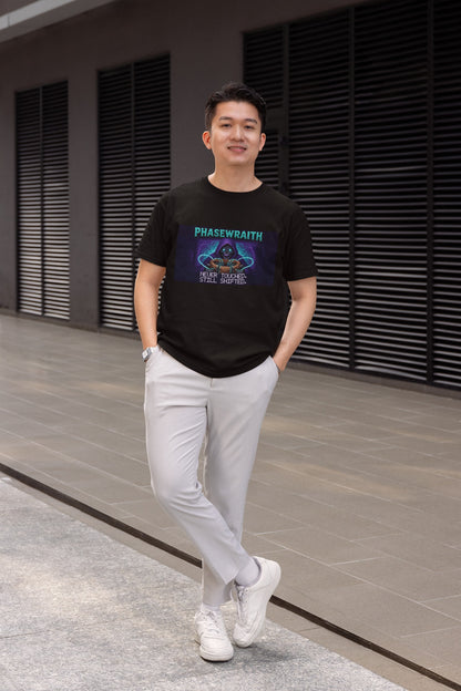 Phasewraith – Aharonov–Bohm Effect Physics T-Shirt – male model, black