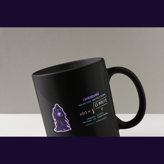 Umbrar physics mug, close-up