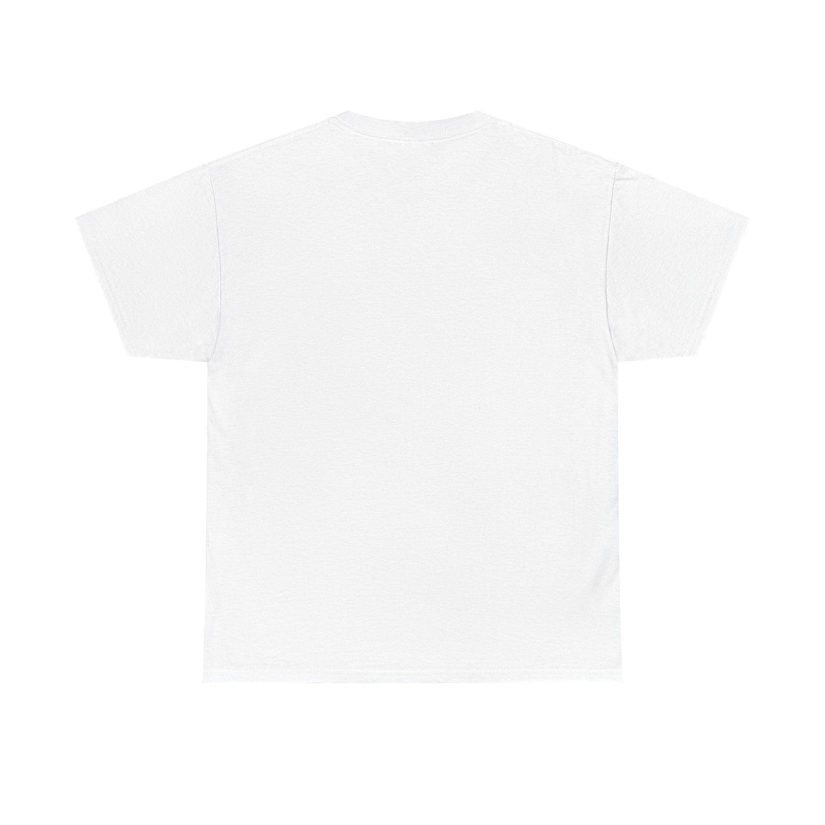 White Decoherex physics T-shirt, plain back view